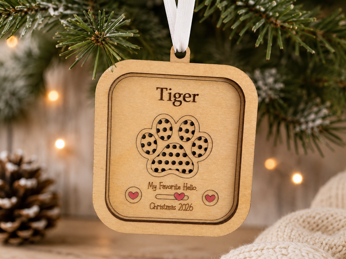 My Favorite Hello Personalized Recordable Pet Ornament