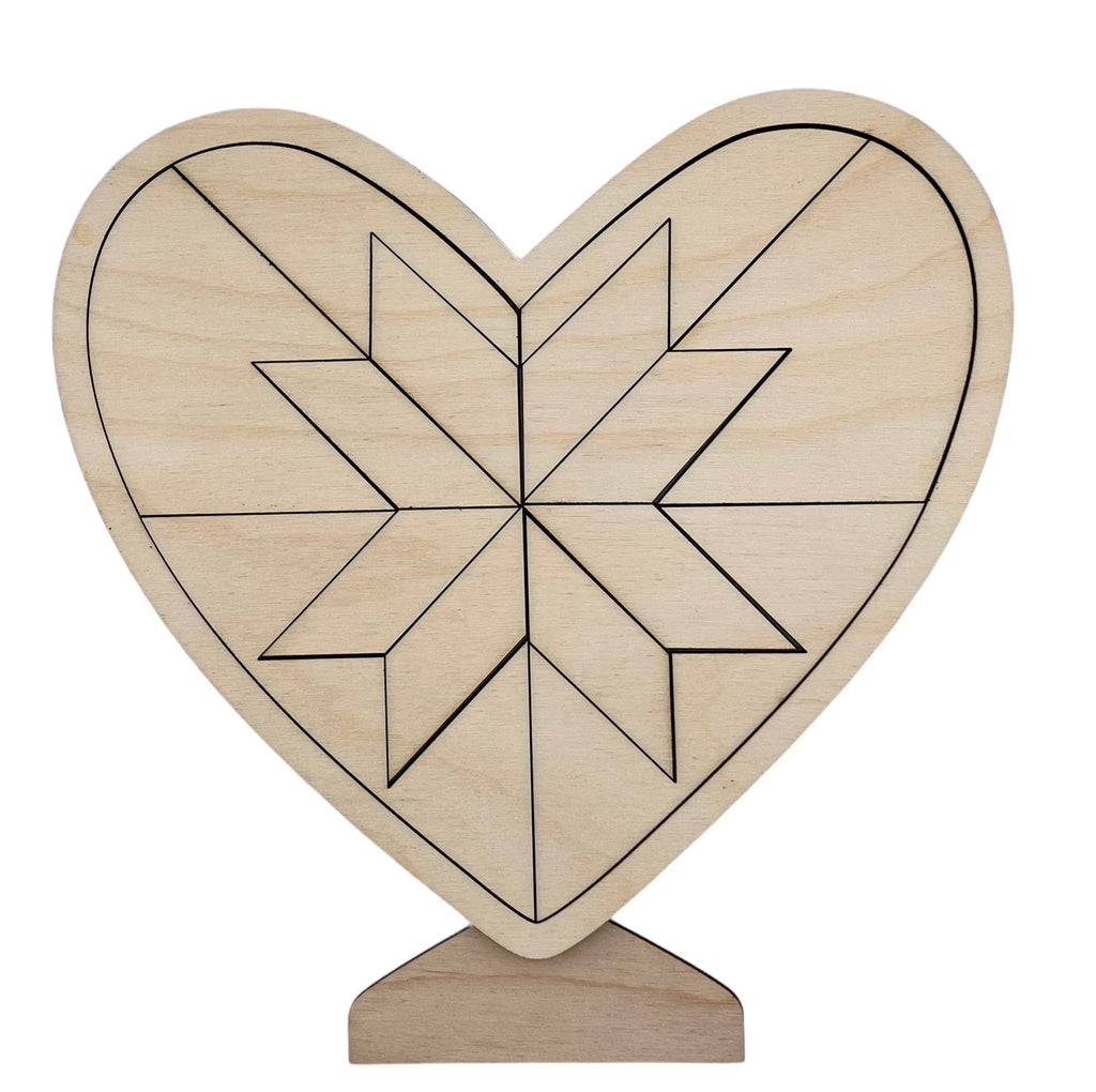 DIY Barnquilt Heart Paint Kit: Valentine Craft, Girls Night - Stitches and Wood