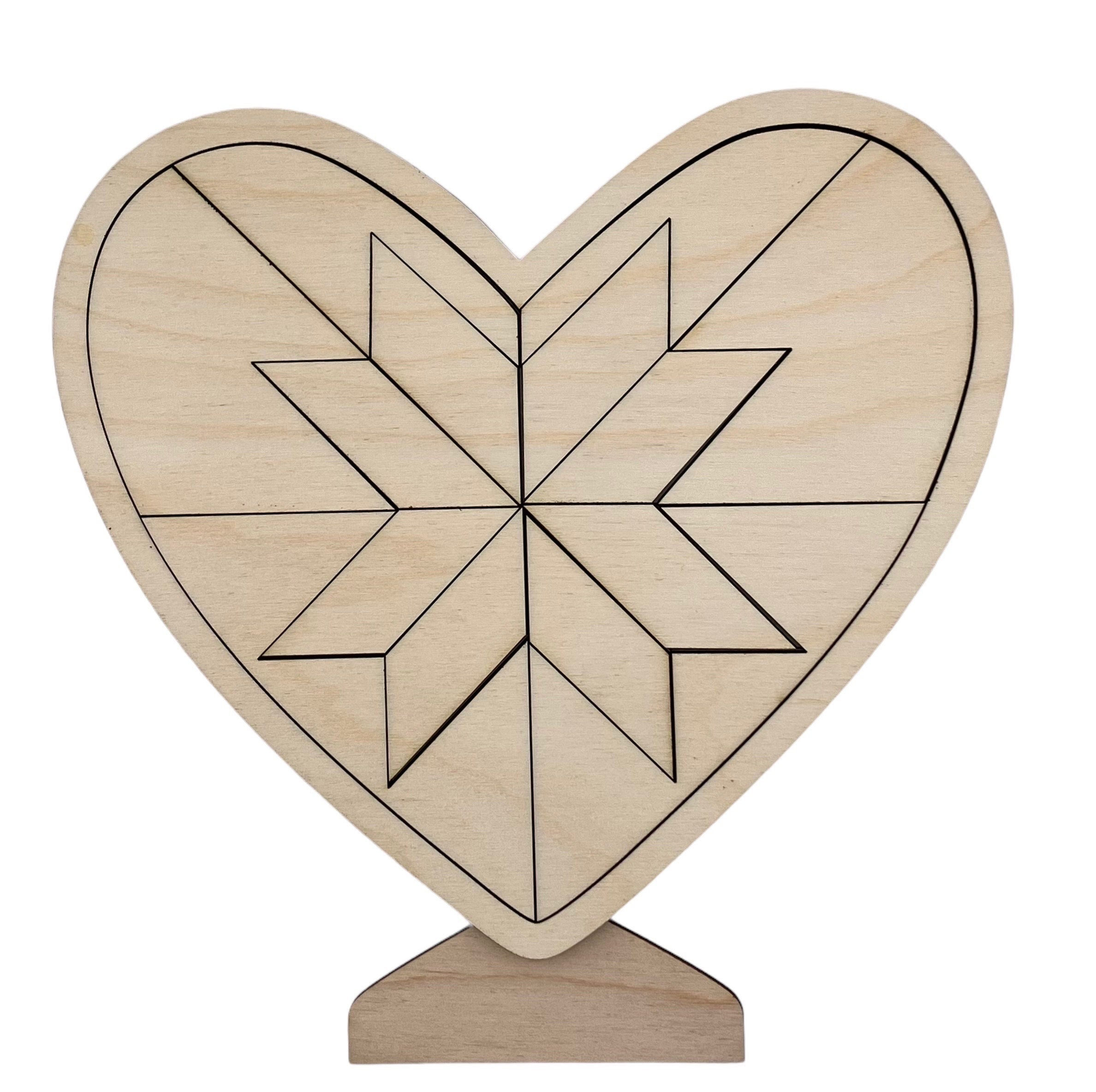 DIY Barnquilt Heart Paint Kit: Valentine Craft, Girls Night - Stitches and Wood