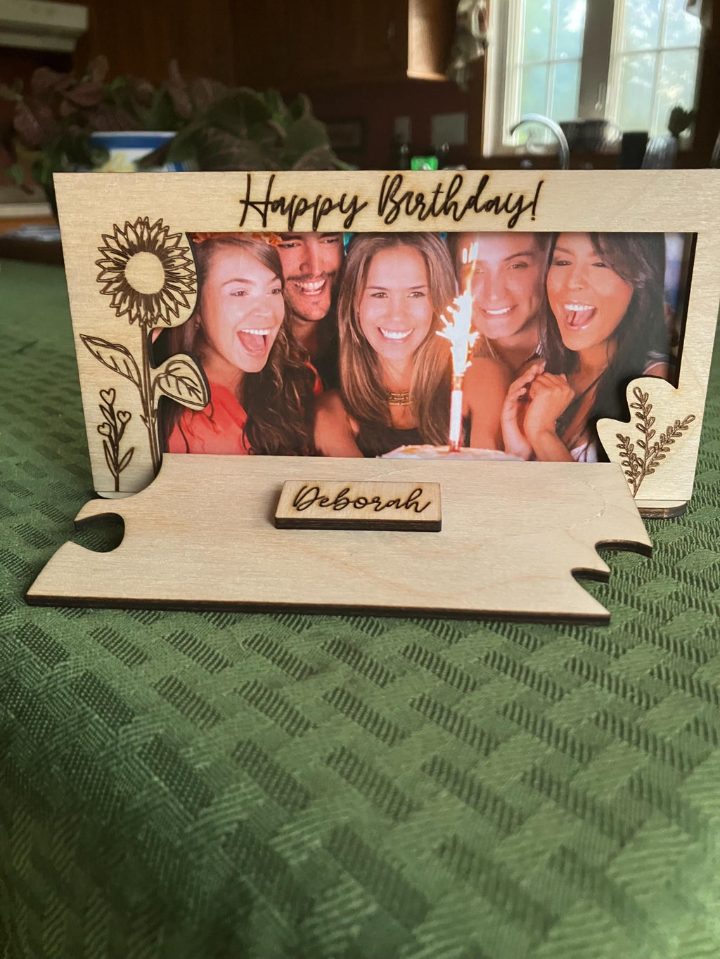 Floral Birthday Money Holder: Laser Cut Wood Gift Frame - Stitches and Wood