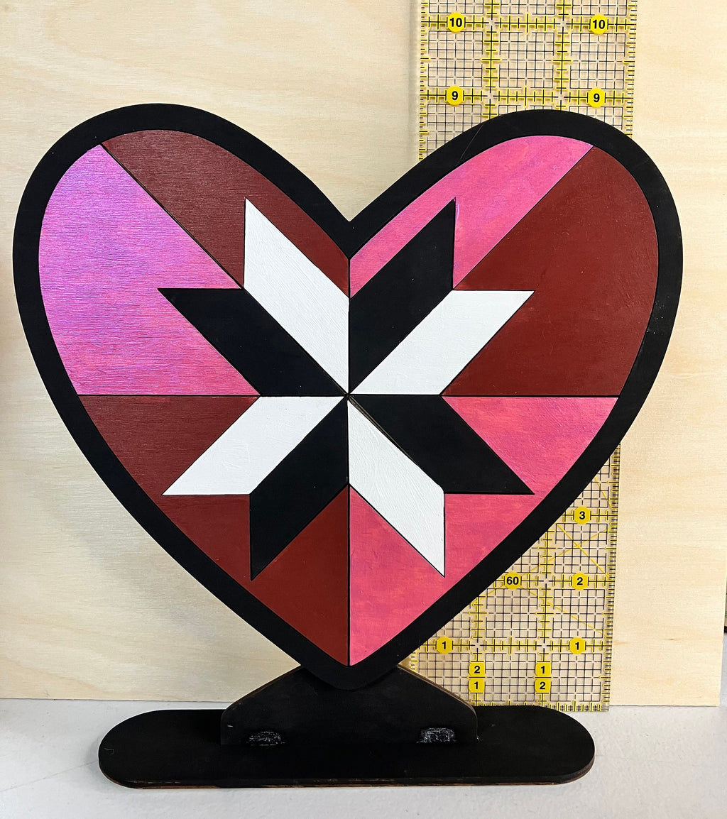 DIY Barnquilt Heart Paint Kit: Valentine Craft, Girls Night - Stitches and Wood