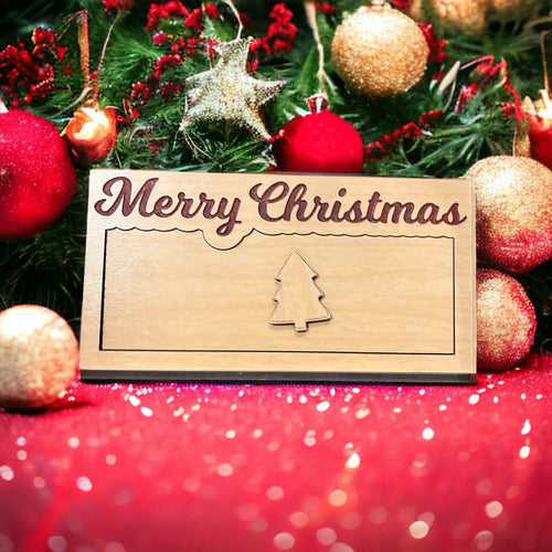 Merry Christmas Money holder with cover,  Money Gift Idea, Money Holder, custom Birthday Gift Money - Stitches and Wood