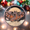 Laser-Cut Wooden Dragon Ornament – Layered Fantasy Christmas Décor for Dragon Lovers - Stitches and Wood