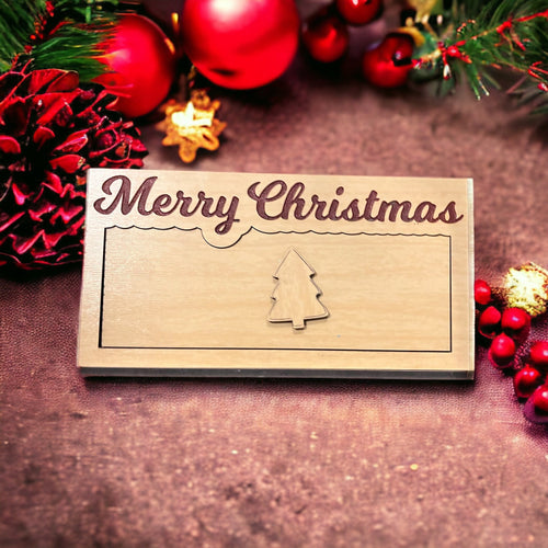 Merry Christmas Money holder with cover,  Money Gift Idea, Money Holder, custom Birthday Gift Money - Stitches and Wood