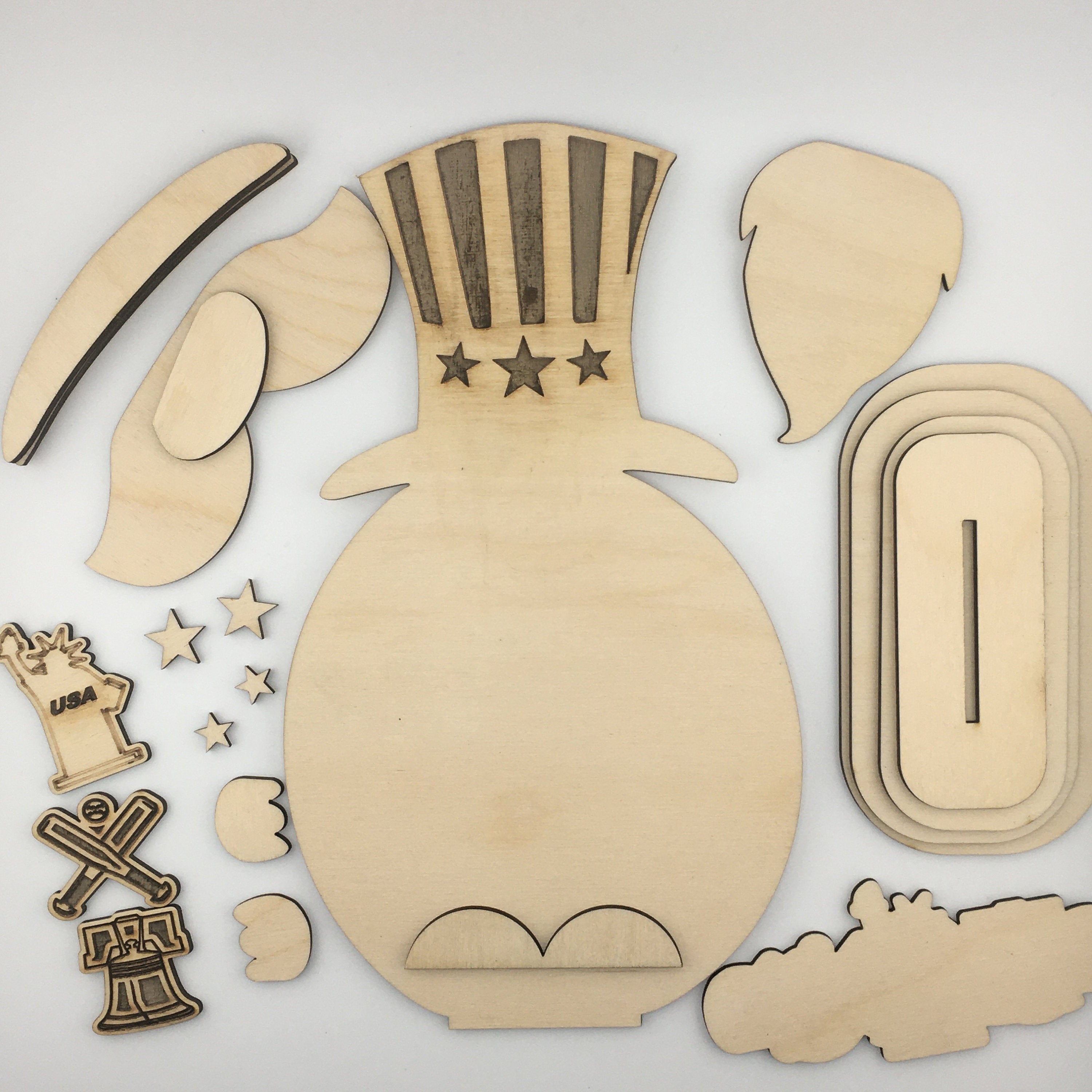 Patriotic Gnome Wood Paint Kit: DIY Summer Art for Kids - Stitches and Wood