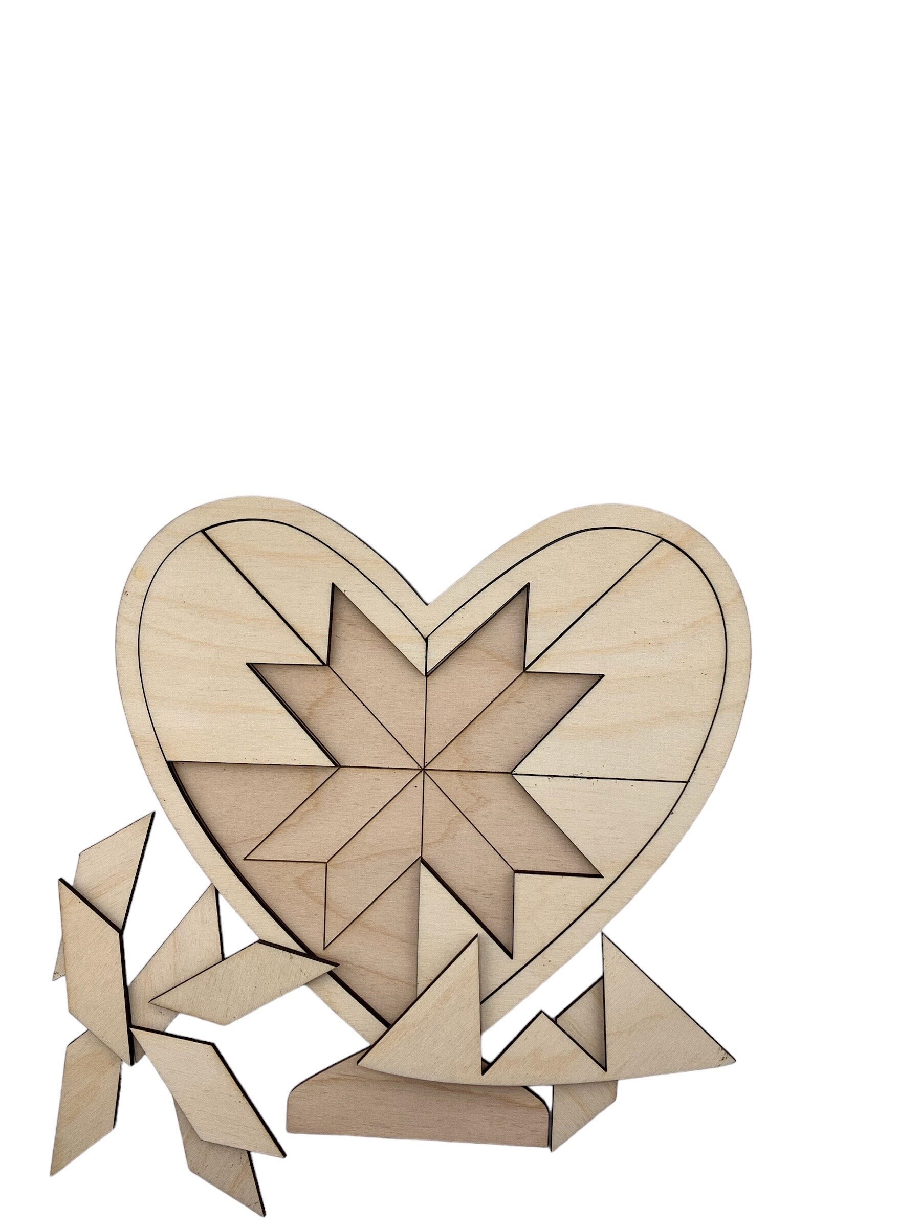DIY Barnquilt Heart Paint Kit: Valentine Craft, Girls Night - Stitches and Wood