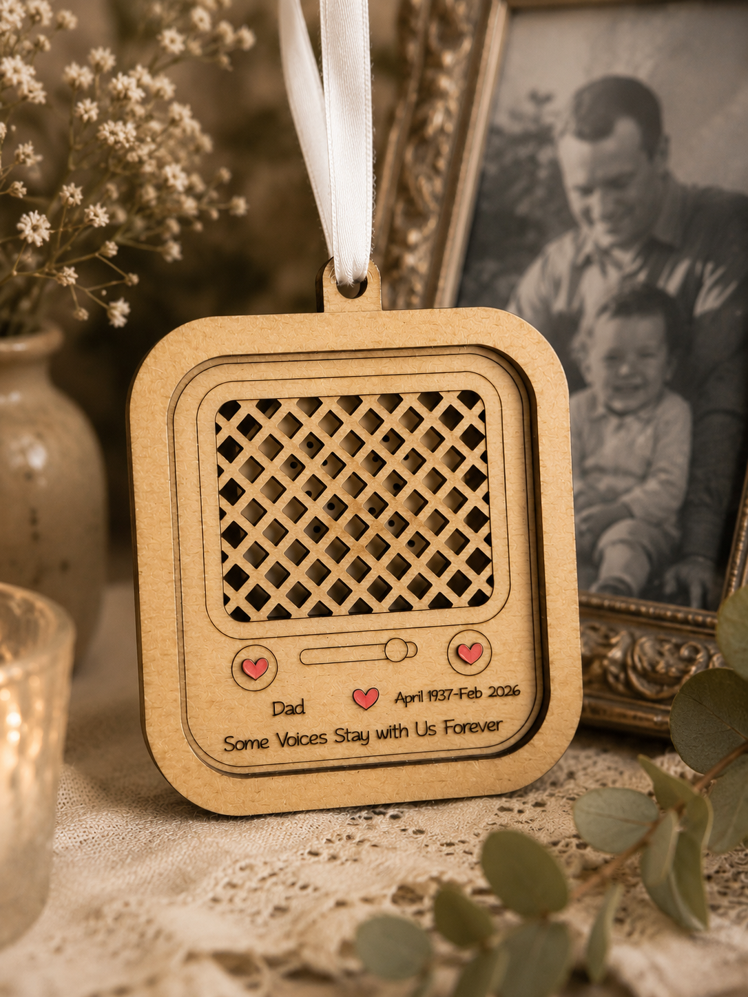 Forever in Their Voice – Personalized Recordable Memorial Ornament