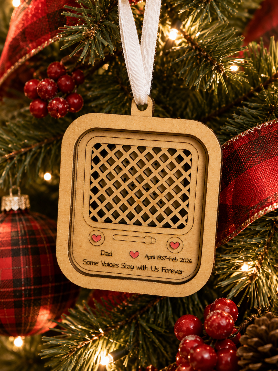 Forever in Their Voice – Personalized Recordable Memorial Ornament