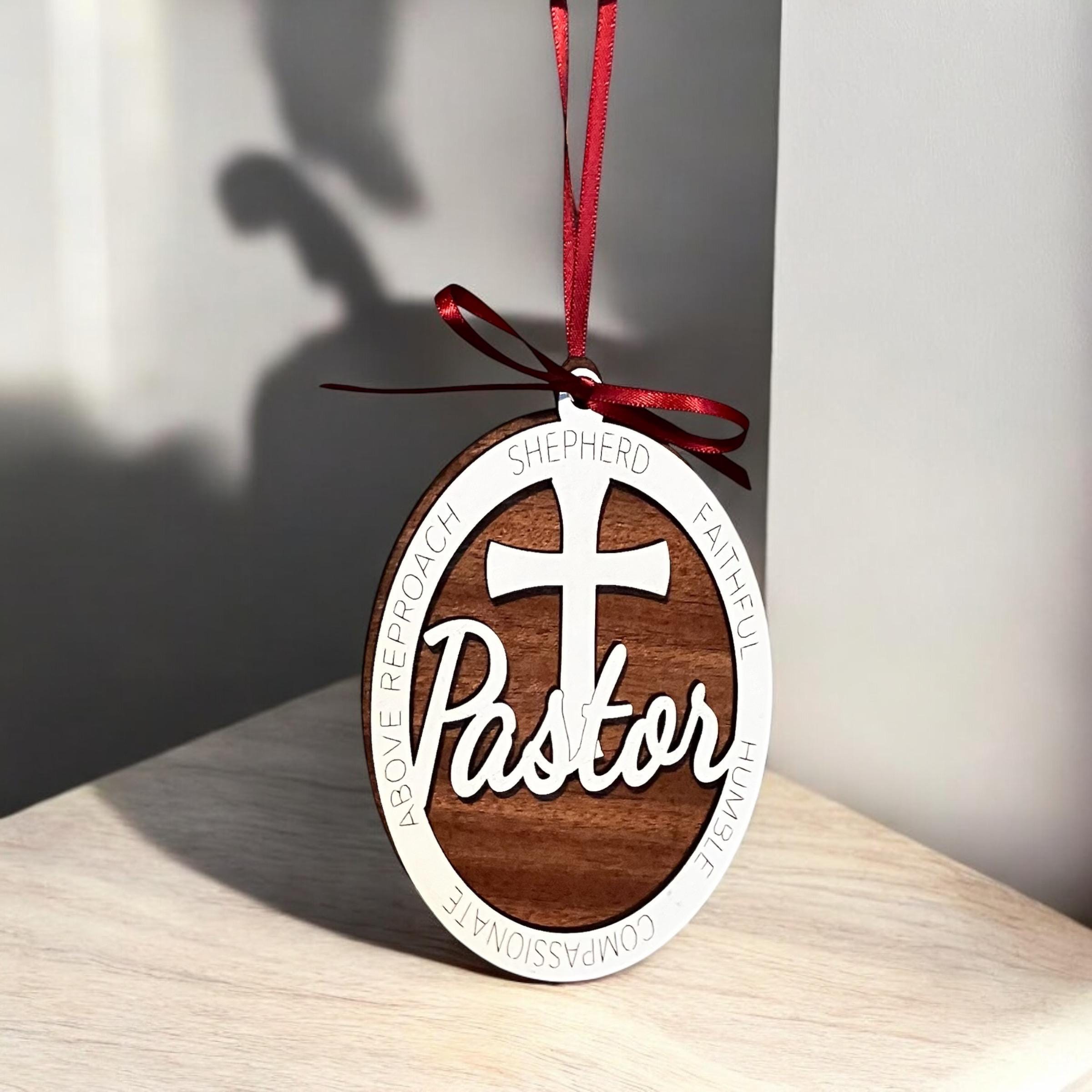 Faith-inspired pastor ornament for Christmas gifting