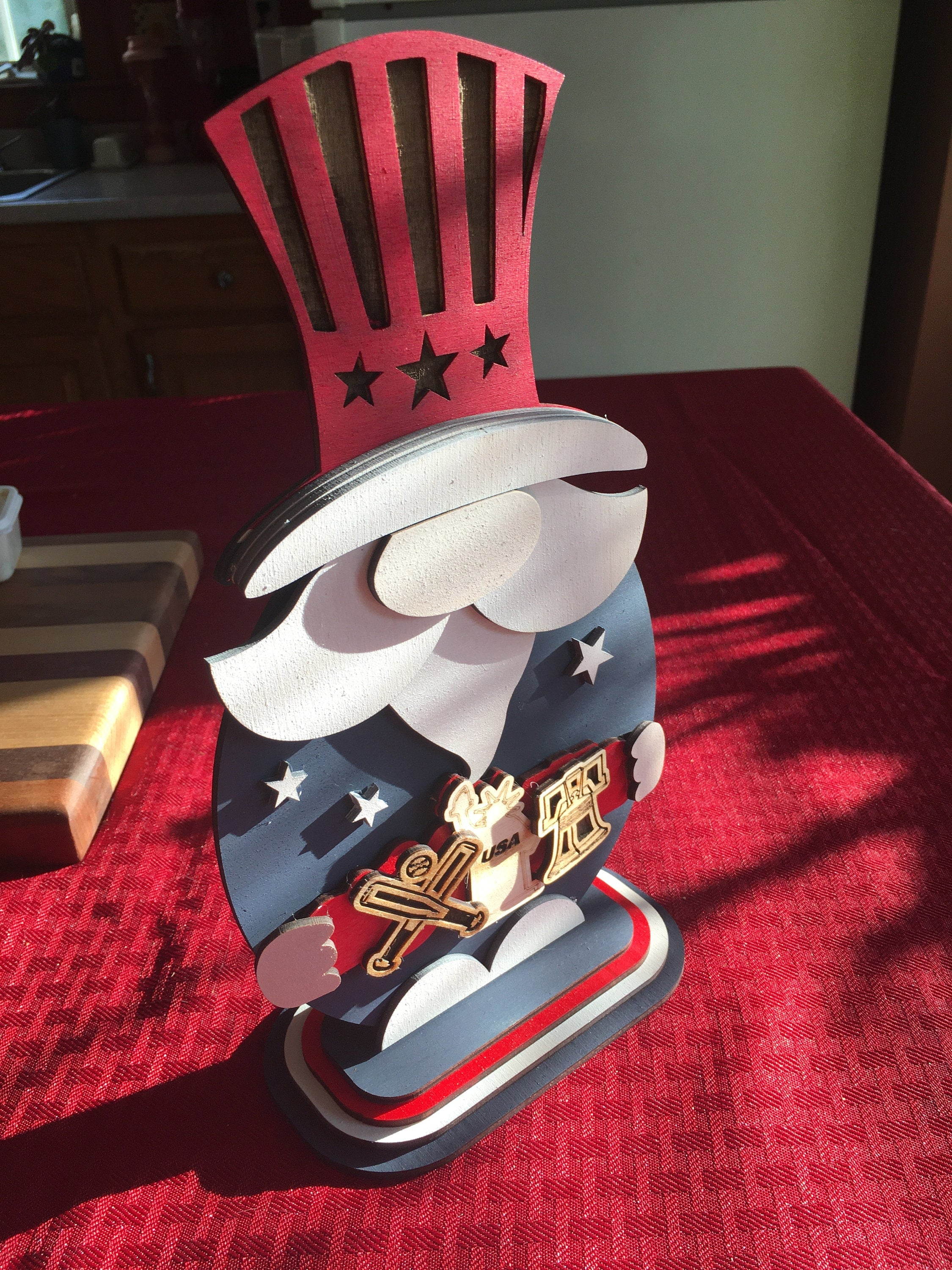 Patriotic Gnome Wood Paint Kit: DIY Summer Art for Kids - Stitches and Wood