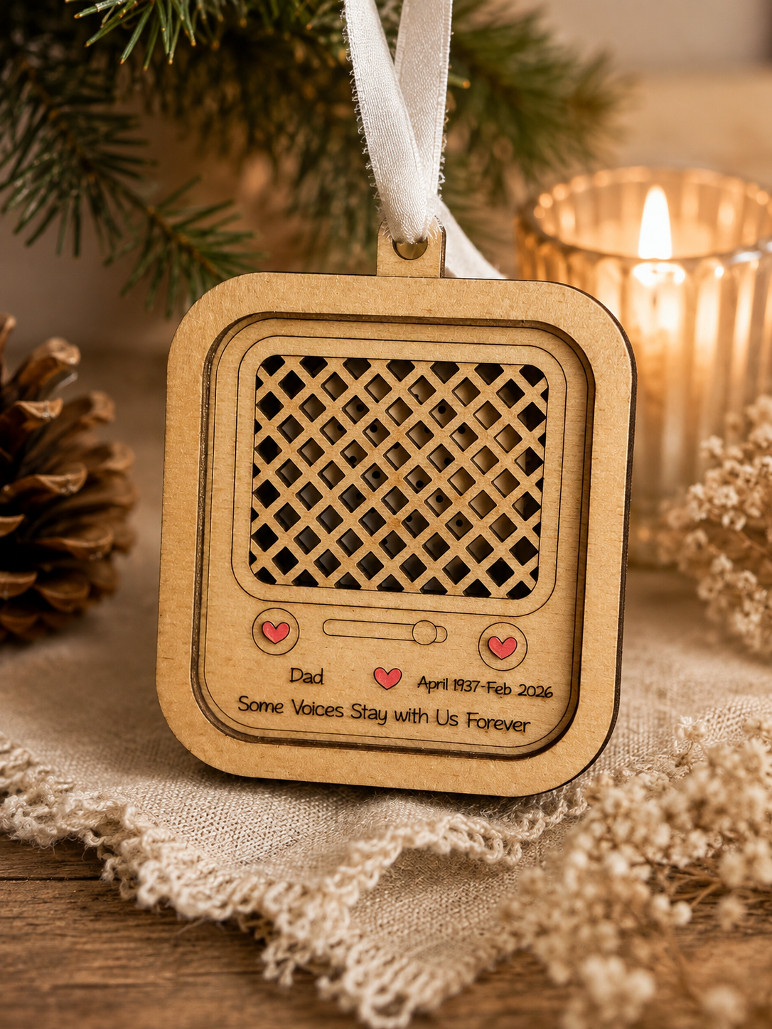 Forever in Their Voice – Personalized Recordable Memorial Ornament