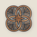 Personalized Double Wedding Ring Wall Art: Engraved Wood Newlywed Gift - Stitches and Wood