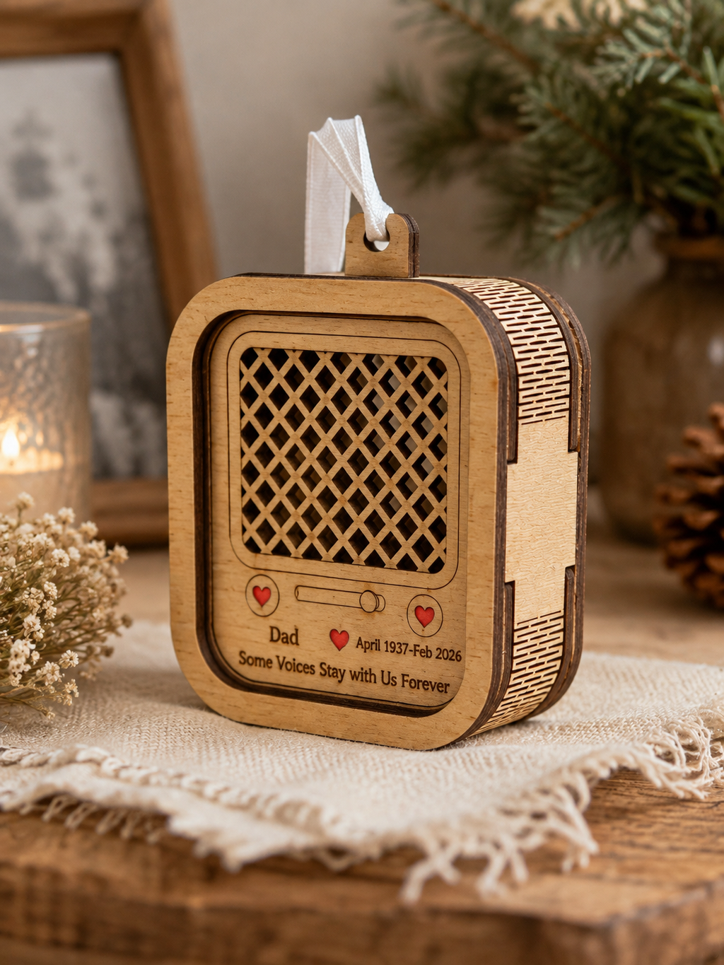 Forever in Their Voice – Personalized Recordable Memorial Ornament