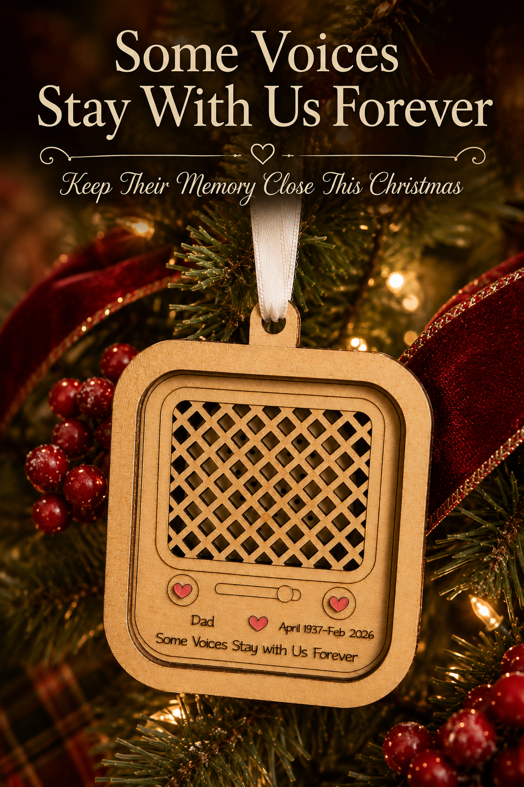 Forever in Their Voice – Personalized Recordable Memorial Ornament