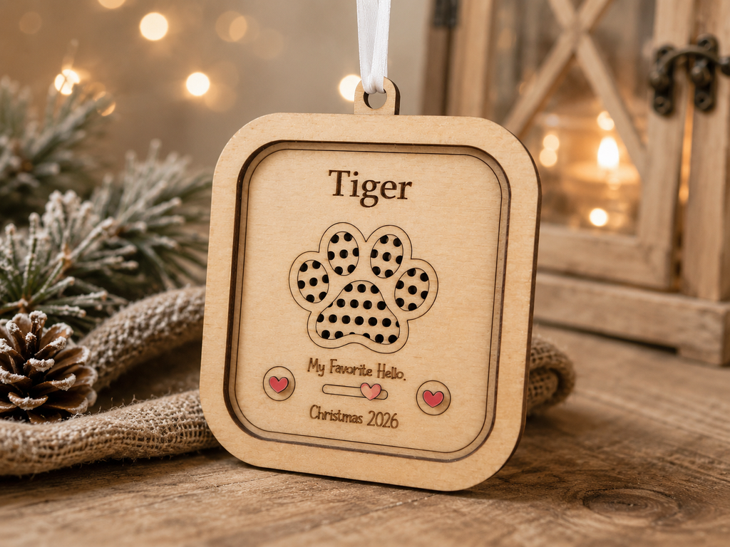 My Favorite Hello Personalized Recordable Pet Ornament