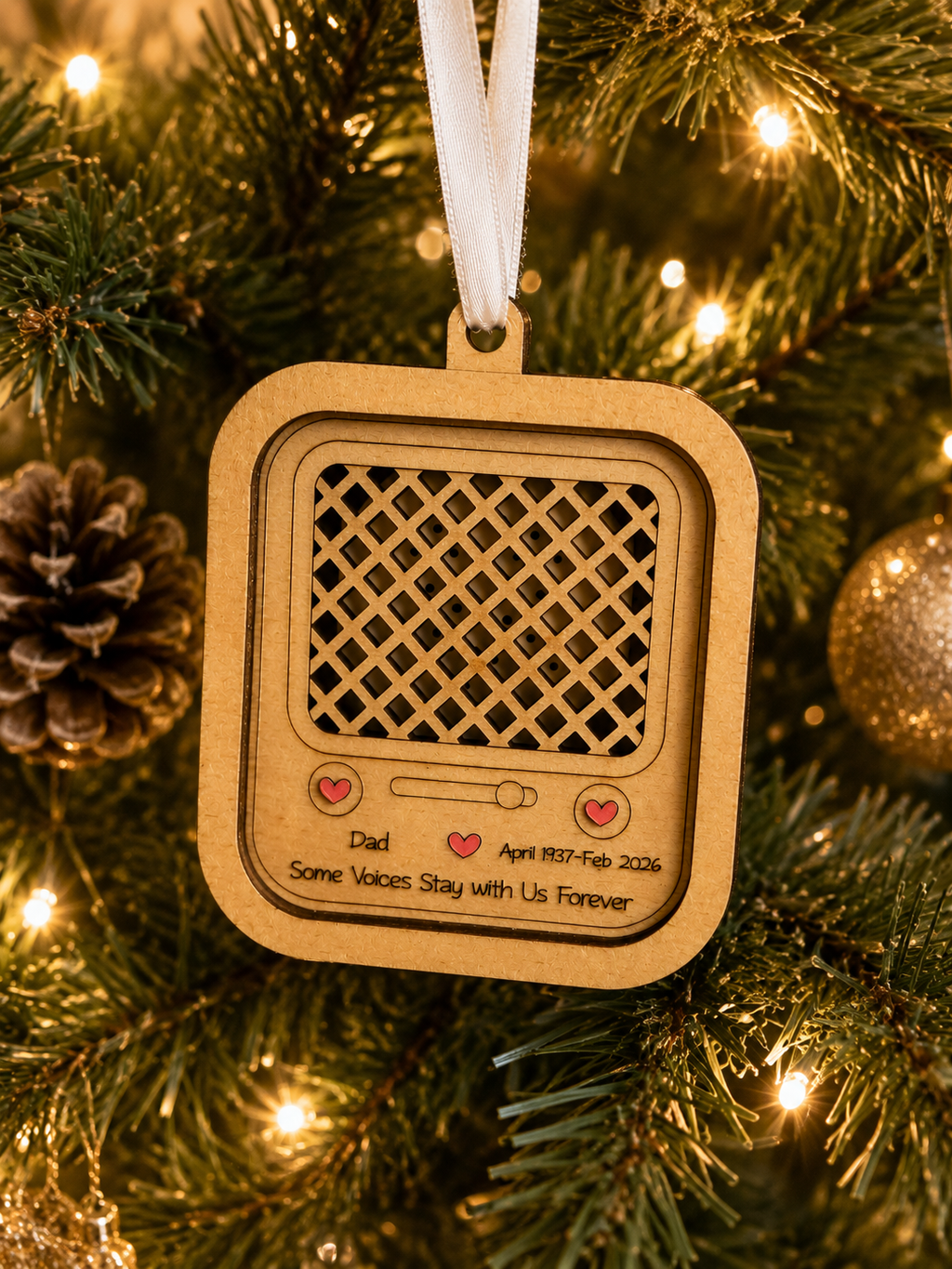 Forever in Their Voice – Personalized Recordable Memorial Ornament