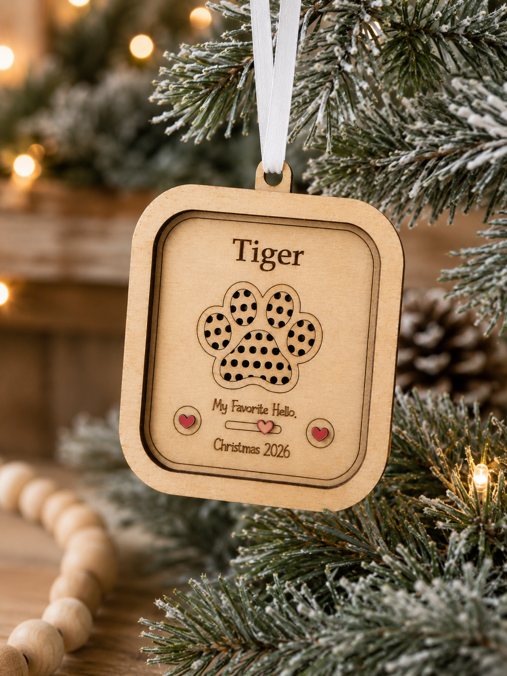 My Favorite Hello Personalized Recordable Pet Ornament