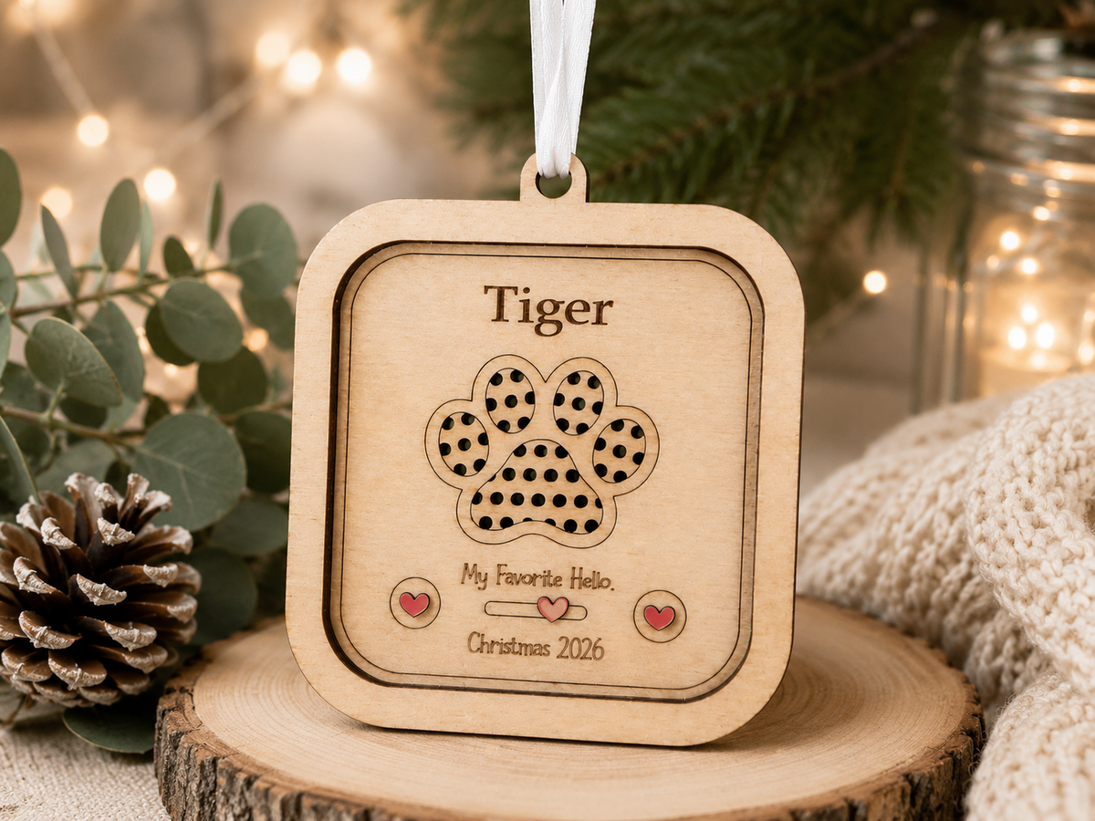 My Favorite Hello Personalized Recordable Pet Ornament