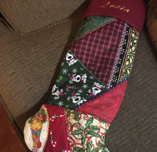 Handmade Christmas stockings with family names