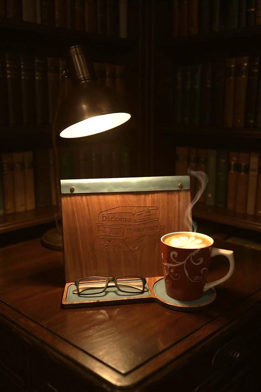 Walnut Wood Book Valet | Engraved Reading Stand | Book Lover Gift for Cozy Reading