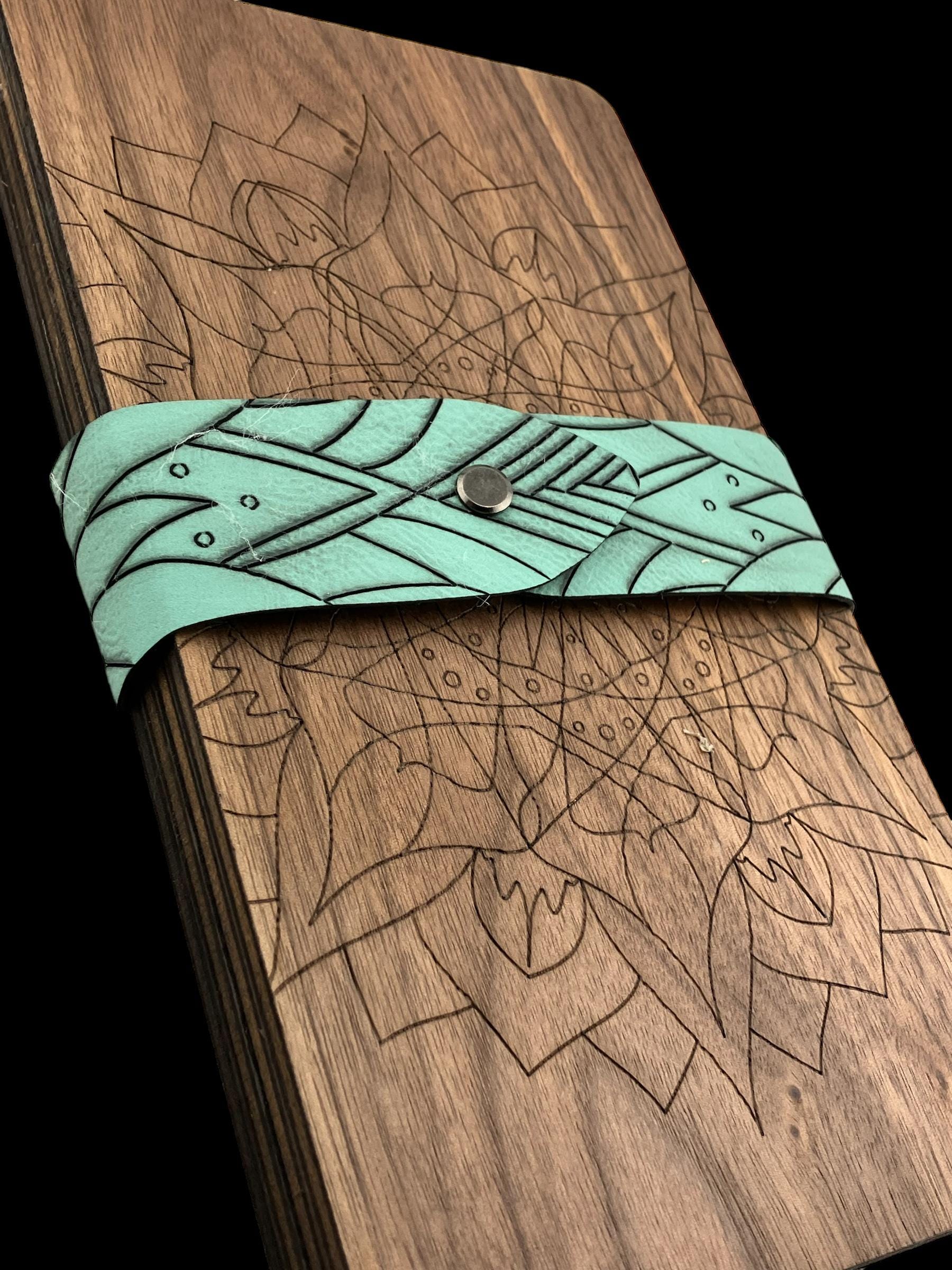 Laser engraved walnut Mancala game handmade by Stitches and Wood