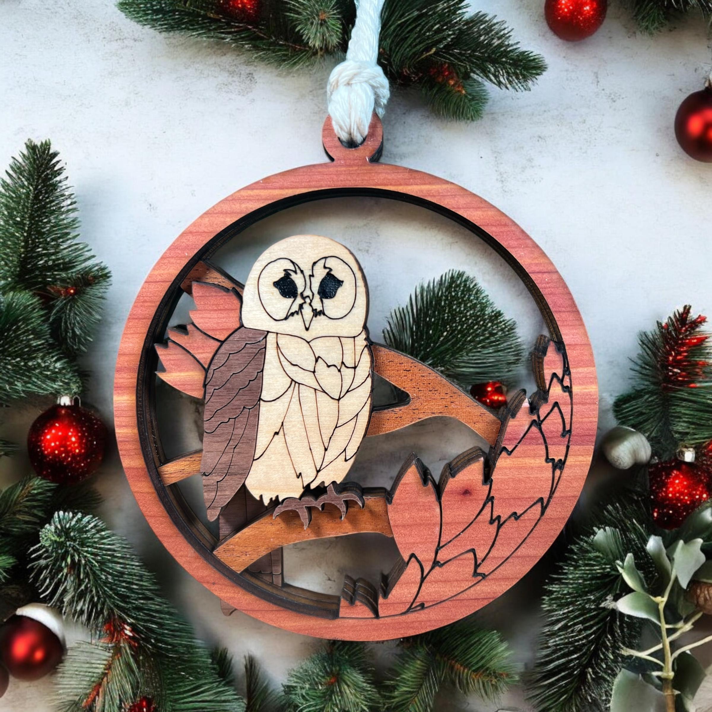 Handmade owl ornament – perfect rustic gift for Christmas