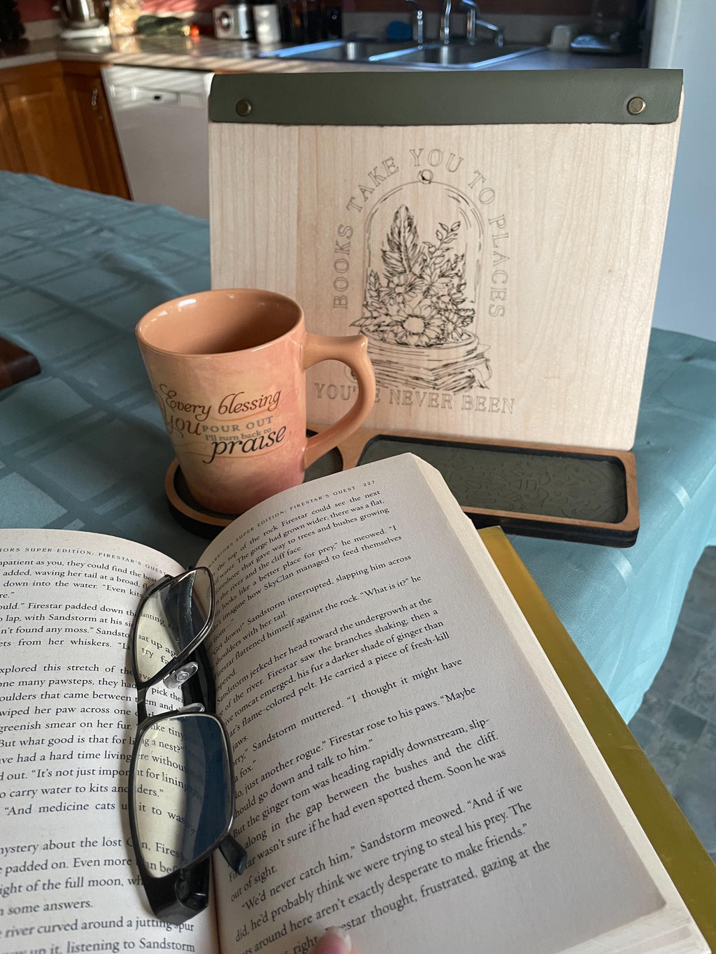 Maple Wood Laser Engraved Book Stand