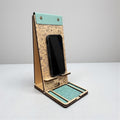 Personalized Wooden Phone Stand Docking Station – Engraved with florals