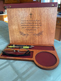 Mahogany Wood Personalized Book Valet