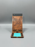 Patriotic Wooden Phone Holder with Sticky Note Tray | Desk Organizer Gift